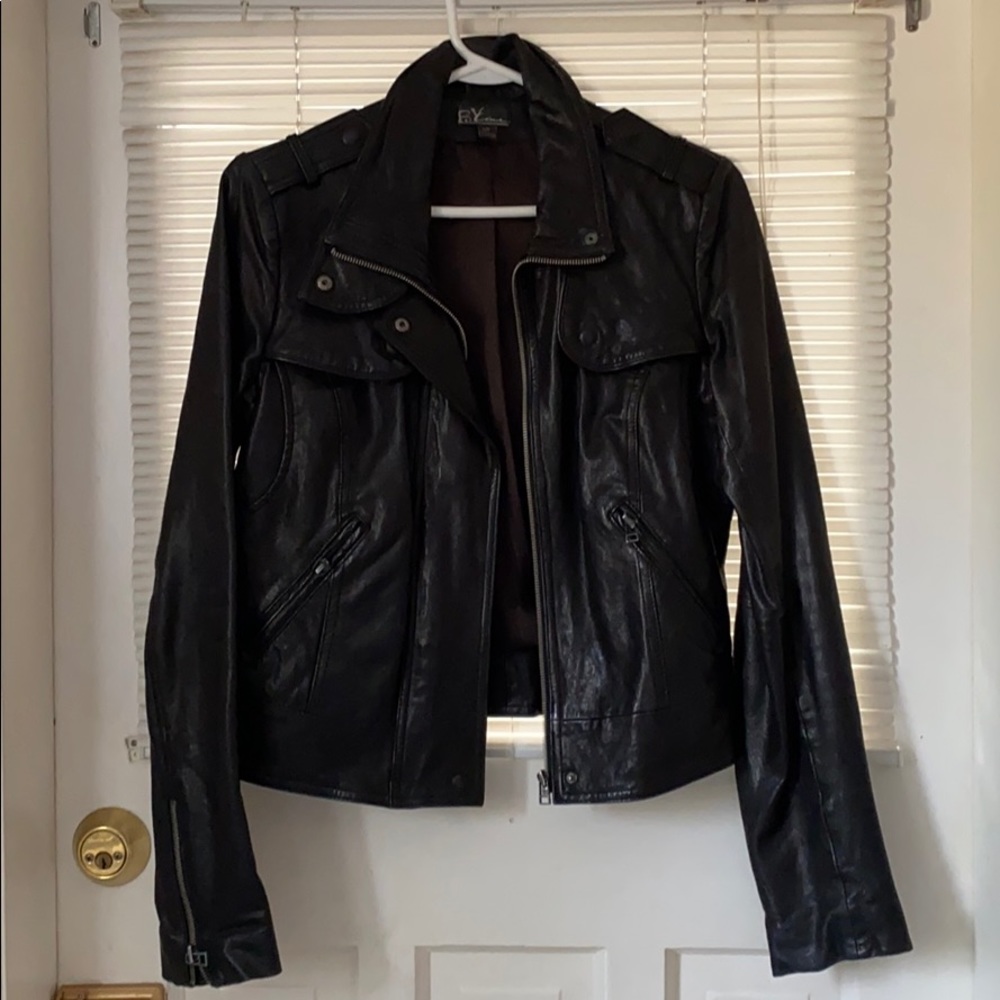 Leather Byline leather bomber jacket
